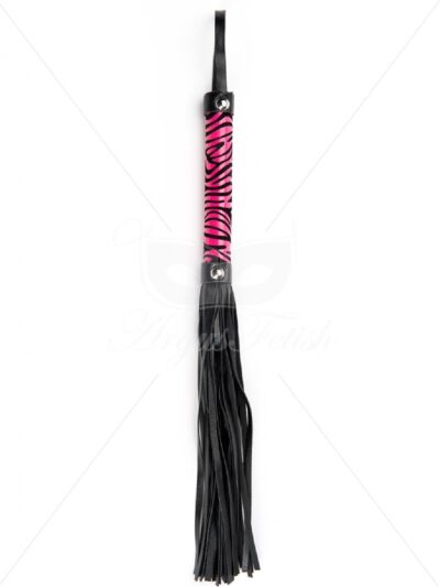 Purple Small Leopard Flogger – Fioletowy Pejcz BDSM z Motywem Pantery - obrazek 2