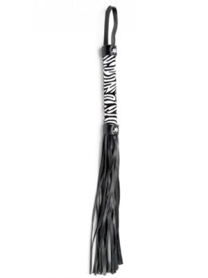 White Small Leopard Flogger – Biały Flogger z Motywem Panterki do Zmysłowej Gry Wstępnej - obrazek 2