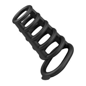 Rękaw na penisa Ribbed Connected-Ring - Intensyfikuj przyjemność w parze! - obrazek 2