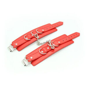 Polsiere Cuffs Belt Red – Czerwony pas z kajdankami na nadgarstki do zmysłowych zabaw - obrazek 2