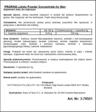 Supl.diety ERO PRORINO black line potency powder concentrate - obrazek 2