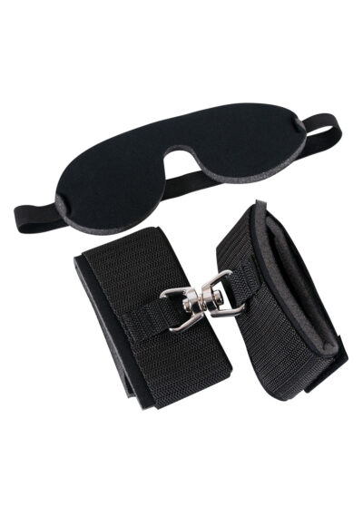 Bad Kitty Blindfold & Handcuffs – Zestaw kajdanek i opaski na oczy | Akcesoria BDSM