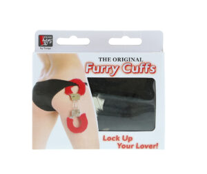 Dream Toys Handcuffs with Plush Black – Metalowe Kajdanki z Futerkowym Wykończeniem - obrazek 2