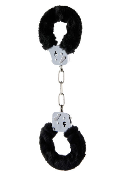 Furry Fun Cuffs Black – Czarne kajdanki z miękkim futerkiem do zmysłowych zabaw - obrazek 2