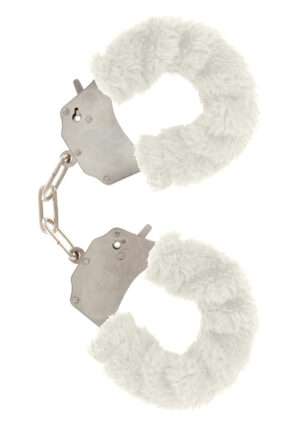Furry Fun Cuffs White – Białe kajdanki z miękkim futerkiem do zabaw erotycznych - obrazek 2