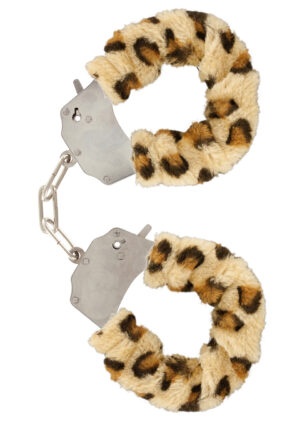Furry Fun Cuffs Leopard – Kolorowe kajdanki z miękkim futerkiem do zmysłowych zabaw - obrazek 2