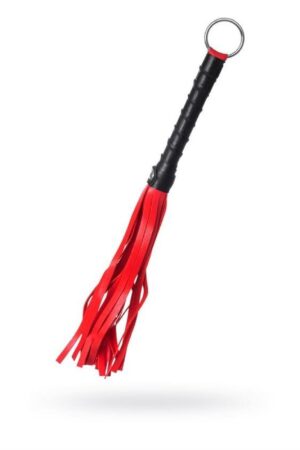 Anonymo Flogger PU Leather Red – Kompaktowy Czerwony Pejcz z Ekoskóry