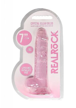 7 / 18 cm Realistic Dildo With Balls   Pink - obrazek 2