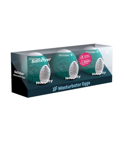 Satisfyer Masturbator Eggs Set of 3 Naughty - Odkryj niegrzeczne przyjemności dla intensywnych doznań! - obrazek 2