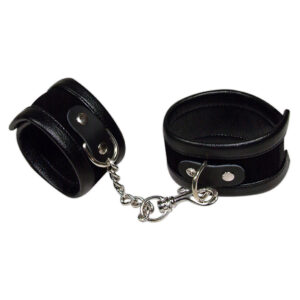 Bad Kitty Handcuffs Black – Skórzane czarne kajdanki BDSM