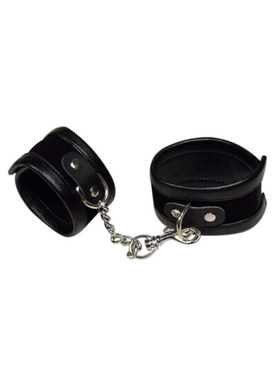 Bad Kitty Handcuffs Black – Skórzane czarne kajdanki BDSM