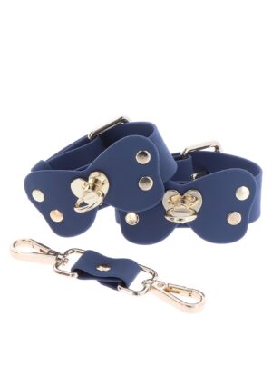 Silicone Wrist Cuffs Set Blue – Niebieskie silikonowe kajdanki na nadgarstki z regulacją