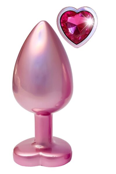Gleaming Love - Mały plug analny z perłowym wykończeniem i kamieniem szlachetnym - obrazek 3