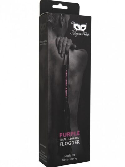 Purple Small Leopard Flogger – Fioletowy Pejcz BDSM z Motywem Pantery - obrazek 3