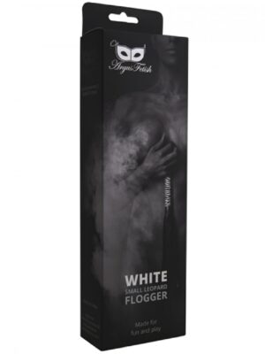 White Small Leopard Flogger – Biały Flogger z Motywem Panterki do Zmysłowej Gry Wstępnej - obrazek 3