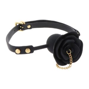 Taboom Dona Rose Ball Gag - Elegancki knebel BDSM z plugiem w kształcie róży