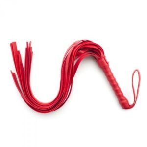 Pejcz Frusta a Frange Squash Whip Red – Czerwony Pejcz BDSM z Miękką Rączką - obrazek 3