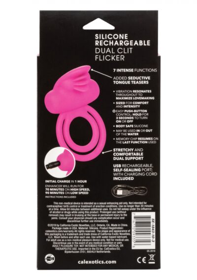 Silicone Rechargeable Dual Clit Flicker - Podwójna rozkosz w jednym - obrazek 3