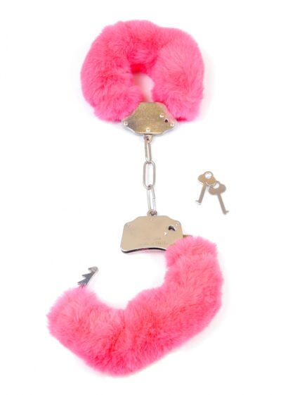 Fetish B-Series Furry Cuffs Pink – Różowe Kajdanki z Miękkim Futerkiem - obrazek 3