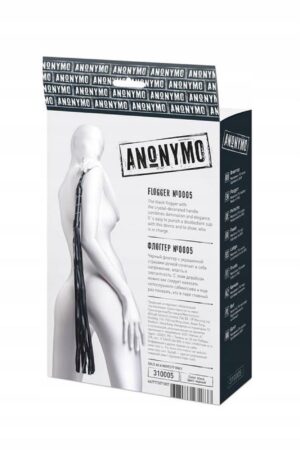 Anonymo Flogger PU Leather Black – Stylowy Czarny Pejcz z Ekoskóry - obrazek 3