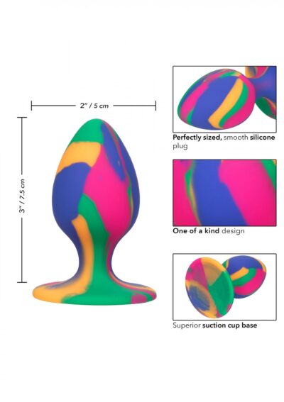 Hipnotyzująca wtyczka analna Cheeky Medium Tie Dye Plug - Odkryj swoją dziką stronę w psychodelicznym stylu! - obrazek 3