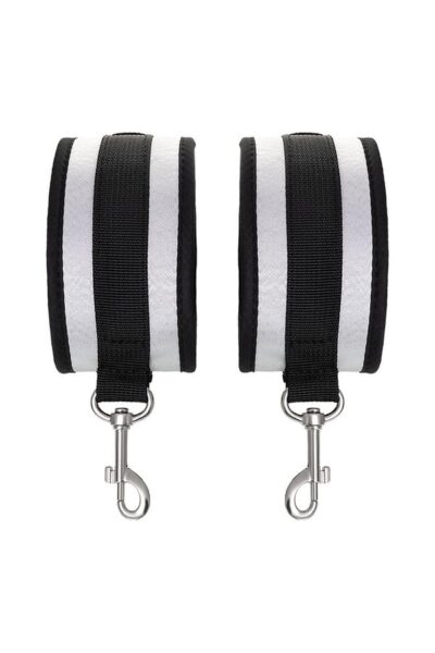Anonymo Anklecuffs Polyester Silver 28,5 cm – Srebrne kajdanki na kostki z poliestru | Akcesoria BDSM - obrazek 3