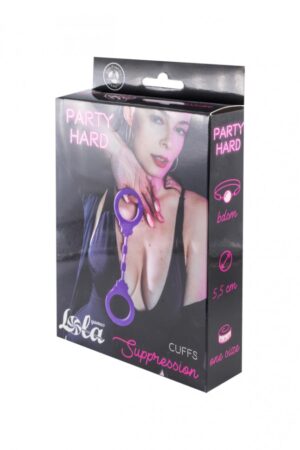 Kajdanki Silicone Handcuffs Party Hard Suppression Purple – Fioletowe Silikonowe Kajdanki - obrazek 3