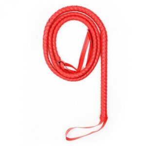Pejcz Frusta Indy Flog Whip Red – Czerwony Flogger z Wegańskiej Skóry - obrazek 3