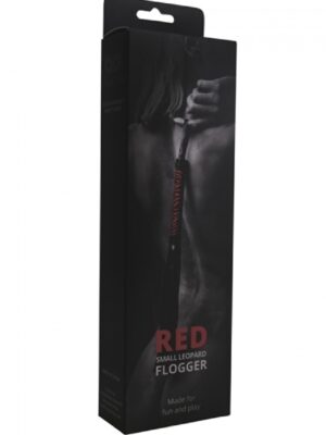Red Small Leopard Flogger – Czerwony Flogger z Motywem Panterki do Zmysłowej Gry Wstępnej - obrazek 3