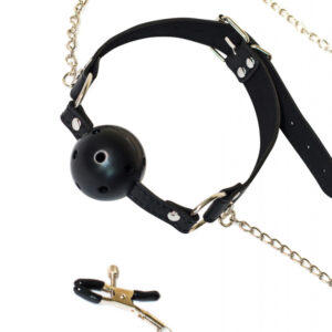 Ball Gag with nipple clamps Party Hard Gratitude