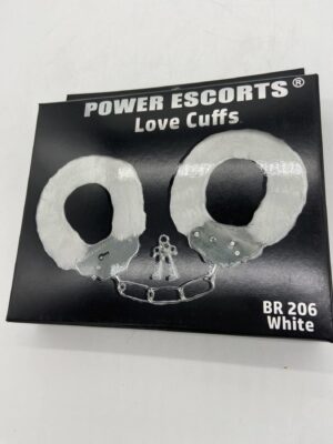 Love Cuffs White – Białe kajdanki z miękkim futerkiem do zmysłowych zabaw - obrazek 3