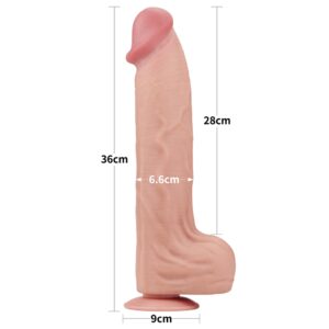 14 King Sized Sliding Skin Dual Layer Dong - obrazek 3
