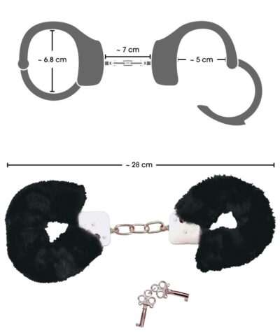 Handcuffs Black – Czarne metalowe kajdanki BDSM | Akcesoria erotyczne - obrazek 3