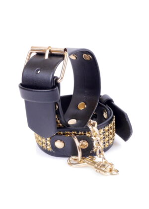 Fetish B Series Handcuffs with Crystals Gold – Złote Kajdanki z Kryształkami - obrazek 4