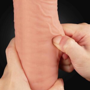 12 Dual Layered Platinum Silicone Cock - obrazek 4