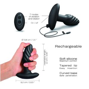 Spin Plug - Spiralna Wibracja i Obracające się Koraliki - Poczuj Ekscytujący Wir Przyjemności! - obrazek 3