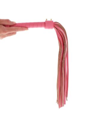 Whip Pink – Różowy Pejcz Aksamitny do Zmysłowej Gry Wstępnej - obrazek 3
