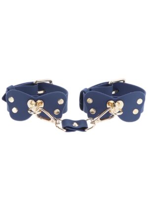 Silicone Wrist Cuffs Set Blue – Niebieskie silikonowe kajdanki na nadgarstki z regulacją - obrazek 3