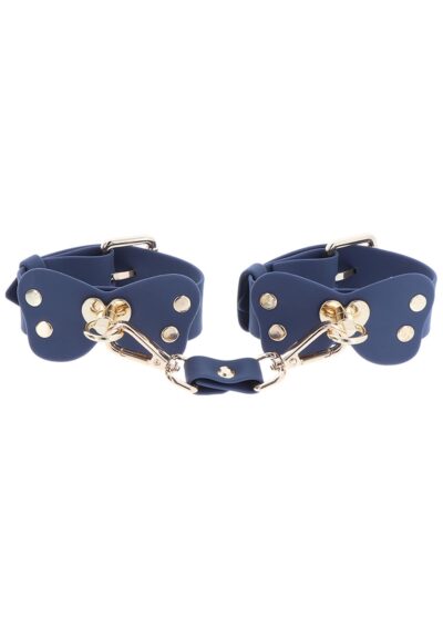 Silicone Ankle Cuffs Set Blue – Niebieskie silikonowe kajdanki na kostki z regulacją - obrazek 3