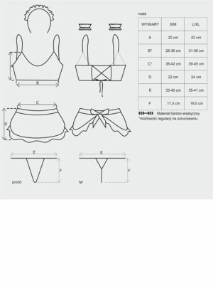 Bielizna Maid kostium  S/M - obrazek 5