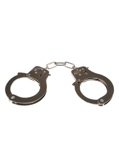 Metal Handcuffs Metal – Klasyczne metalowe kajdanki z podwójnym zamkiem - obrazek 5