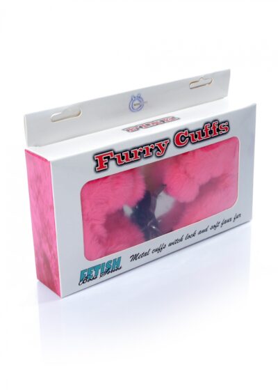 Fetish B-Series Furry Cuffs Pink – Różowe Kajdanki z Miękkim Futerkiem - obrazek 5