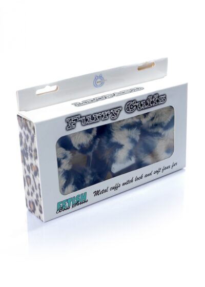 Fetish B-Series Furry Cuffs Leopard – Kajdanki z Futerkiem w Panterkę - obrazek 5