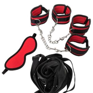 Czerwono-czarny Zestaw Bondage - Ogranicz swoje pragnienia i odkryj pasję