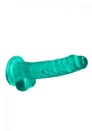 7 / 19 cm Realistic Dildo With Balls   Turquoise - obrazek 5