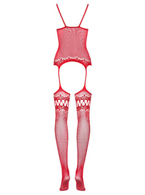 Bielizna Bodystocking F214 czerwony  S/M/L - obrazek 6