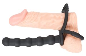 Pierścień penisa/jądra z analnym dildo - Podwójna przyjemność dla intensywnych doznań! - obrazek 6