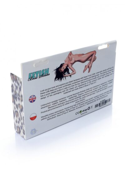 Fetish B-Series Furry Cuffs Leopard – Kajdanki z Futerkiem w Panterkę - obrazek 6