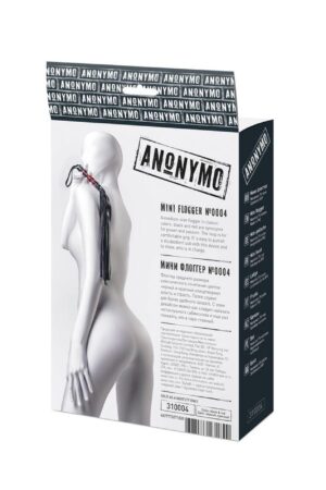 Anonymo Flogger PU Leather Black – Kompaktowy Czarny Pejcz z Ekoskóry - obrazek 6