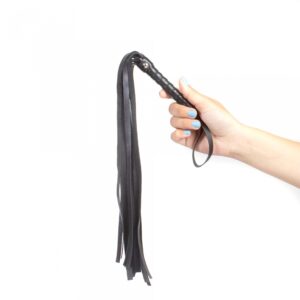 Pejcz Black Bondage Whip – Klasyczny Czarny Pejcz BDSM z Rączką - obrazek 6